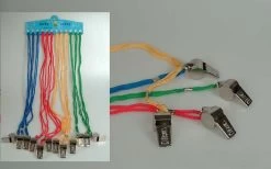 Diverse Metall-Trillerpfeifen Am Band (12 Stück)