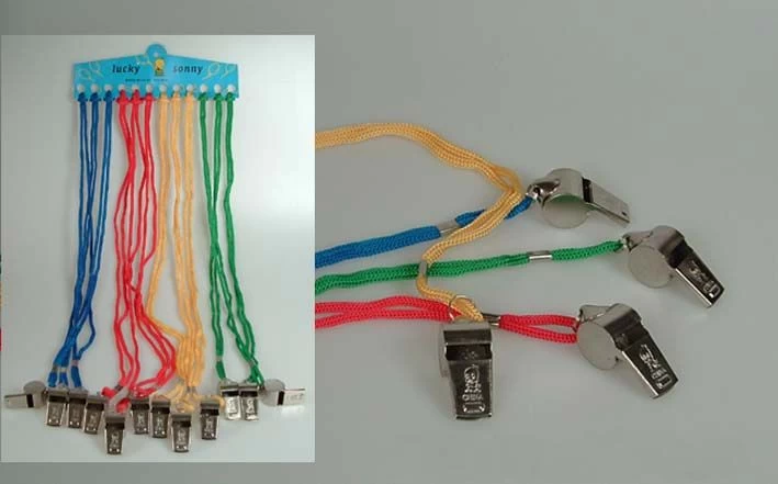 Diverse Metall-Trillerpfeifen Am Band (12 Stück) 1 Diverse Metall-Trillerpfeifen Am Band (12 Stück)